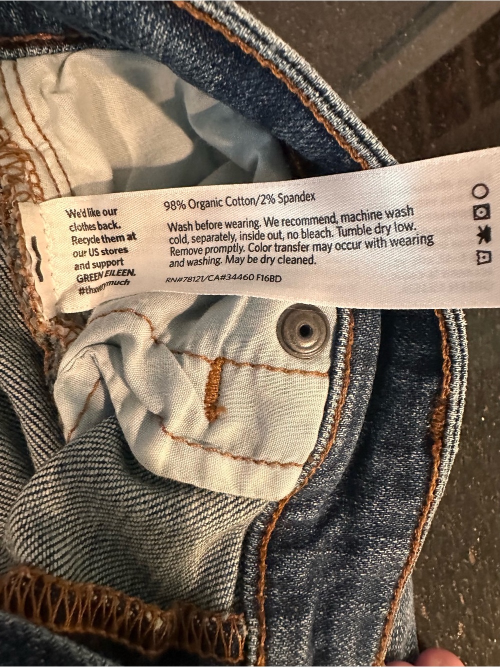Eileen Fisher Straight Leg Cropped Jeans Women’s Size 6 Medium Wash Stretch - Picture 5 of 6